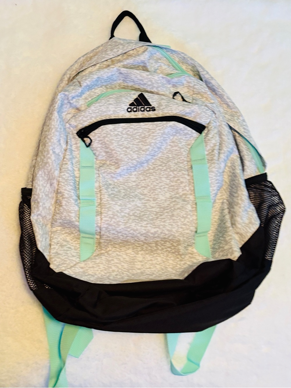 adidas Women's Light Gray and Mint Green Backpack